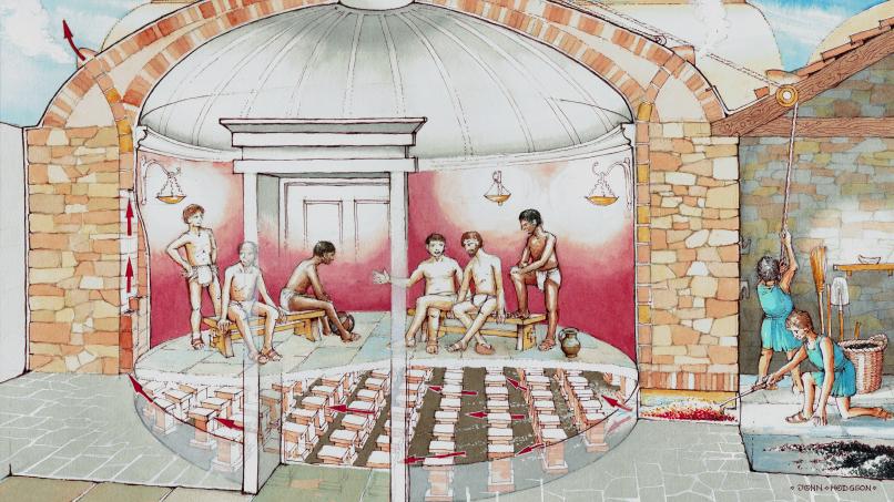 Roman baths: Laconicum, a didactic&nbsp;illustration